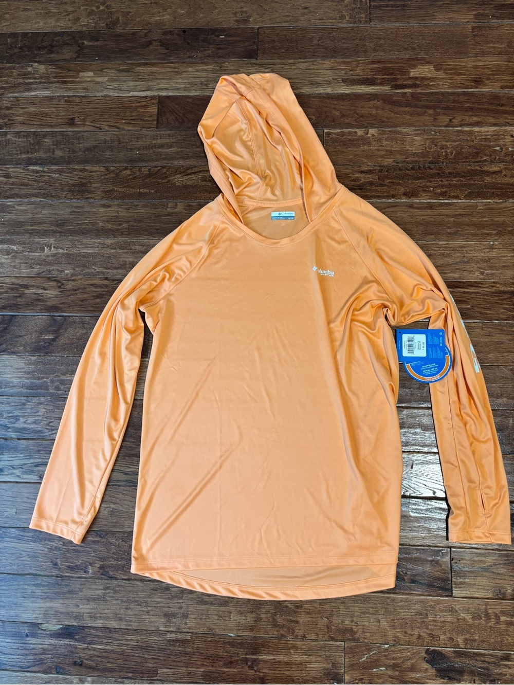 Columbia 1X Women’s Sun Shirt Hoodie Long Sleeve UPF 50 Orange